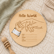 Hello World Birth Announcement & Hospital Bracelet Keepsake